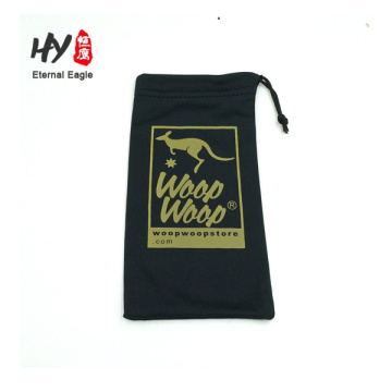 Customized velvet logo silk screen printing drawstring microfiber pouch